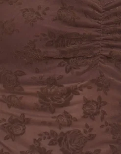 Motel Rocks Printed Tops | Strappy Tops-Noira Cami Top in Romantic Rose Flock Brown