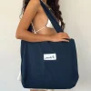 Motel Rocks Accessories-Nola Totebag in Navy with Motel Love Embroidery NavywithMotelLoveEmbroidery
