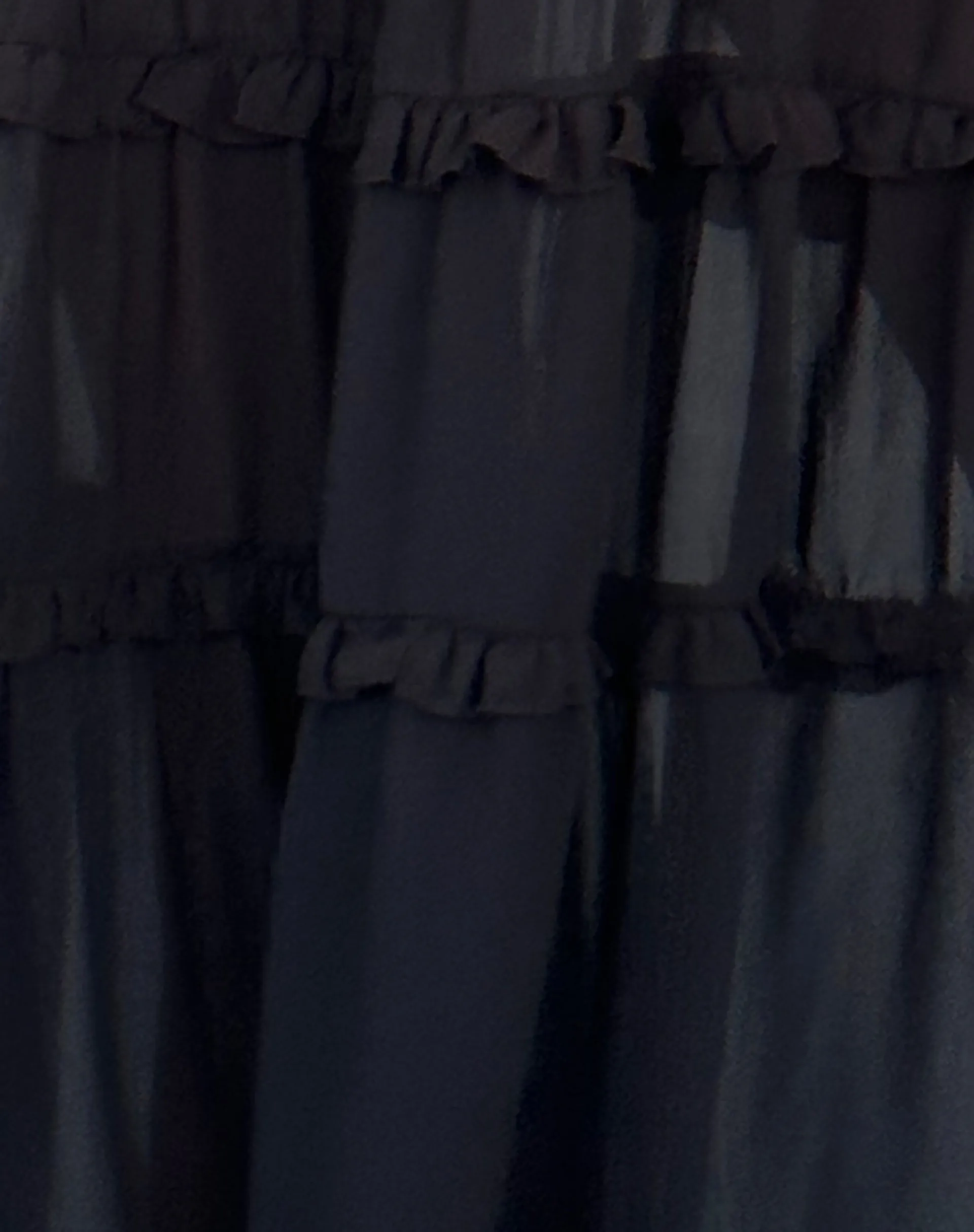 Motel Rocks Maxi Skirts-Norah Tiered Maxi Skirt in Black Chiffon