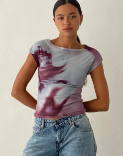 Motel Rocks Printed Tops | Tees-Nova Top in Anatomy of Nature Grey AnatomyofNatureGrey