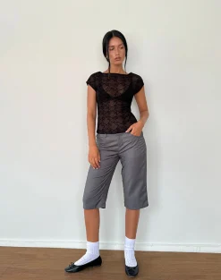 Motel Rocks Printed Tops-Nova Top in Black Queen of Heart Flock BlackQueenofHeartFlock