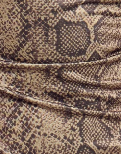 Motel Rocks Printed Tops | Going Out Tops-Nova Top in Brown Snake Print BrownSnakePrint