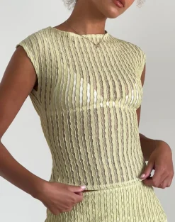 Motel Rocks Co-Ords | Basic Tops-Nova Top in Crinkle Sage CrinkleSage