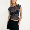 Motel Rocks Printed Tops-Nova Top in Heart Flock Navy and Yellow HeartFlockNavyandYellow