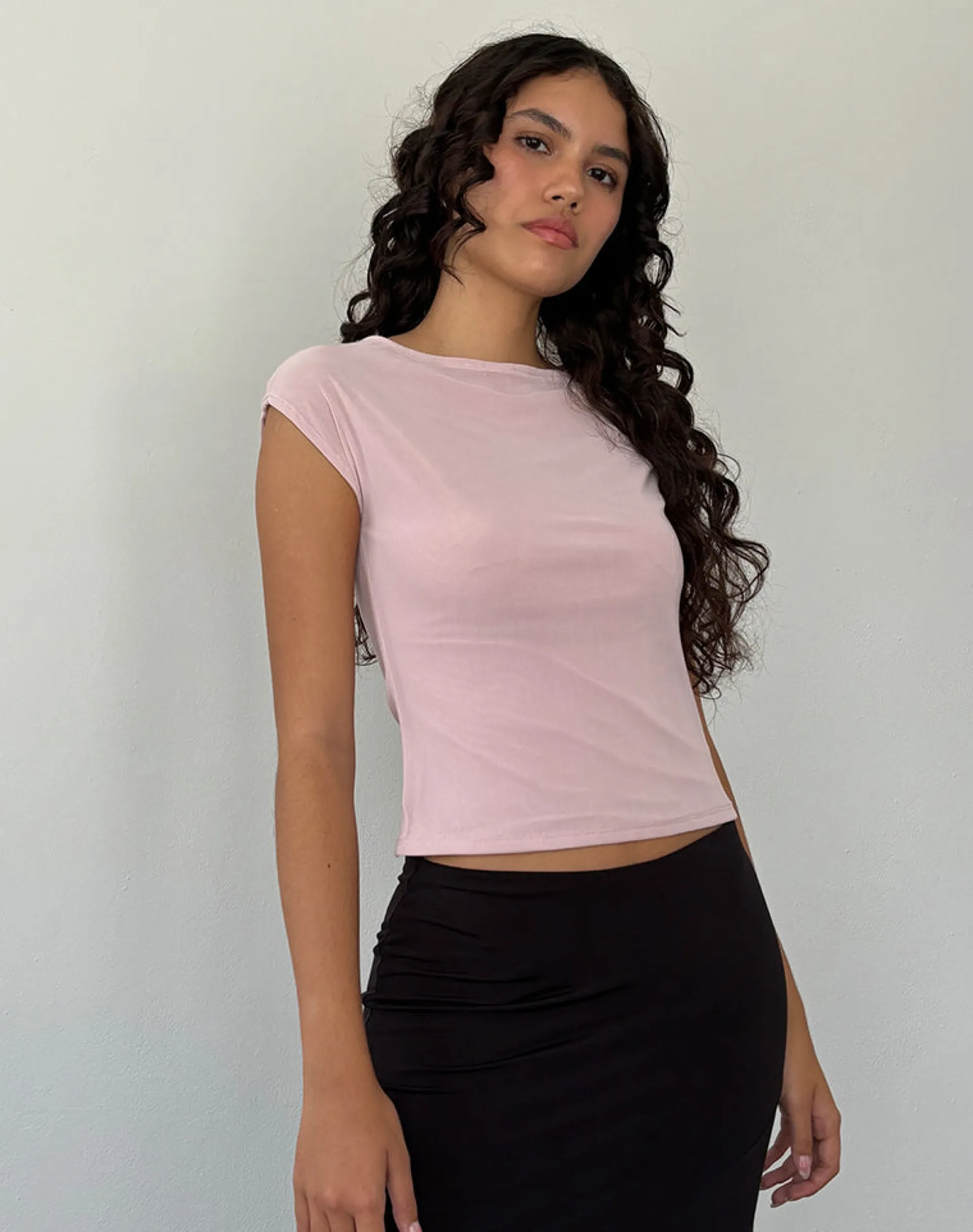 Motel Rocks Basics | Basic Tops-Nova Top In Mesh Pink MeshPink