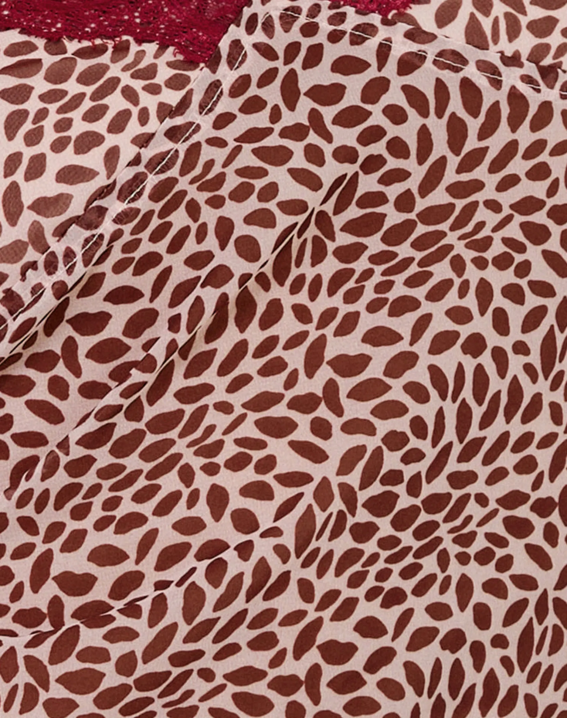 Motel Rocks Printed Tops | Going Out Tops-Obiwa Cami Top in Pink and Brown Lips Print