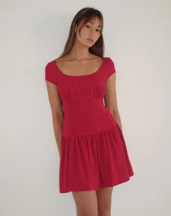 Motel Rocks Day Dresses | Party Dresses-Ohayo Mini Dress in Adrenaline Red