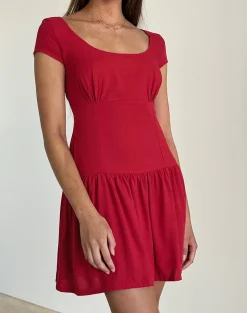 Motel Rocks Day Dresses | Party Dresses-Ohayo Mini Dress in Adrenaline Red