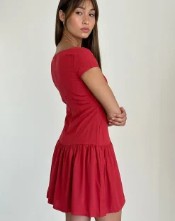 Motel Rocks Day Dresses | Party Dresses-Ohayo Mini Dress in Adrenaline Red