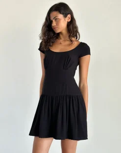 Motel Rocks Day Dresses | Little Black Dresses-Ohayo Mini Dress in Black