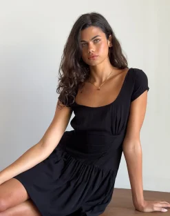 Motel Rocks Day Dresses | Little Black Dresses-Ohayo Mini Dress in Black