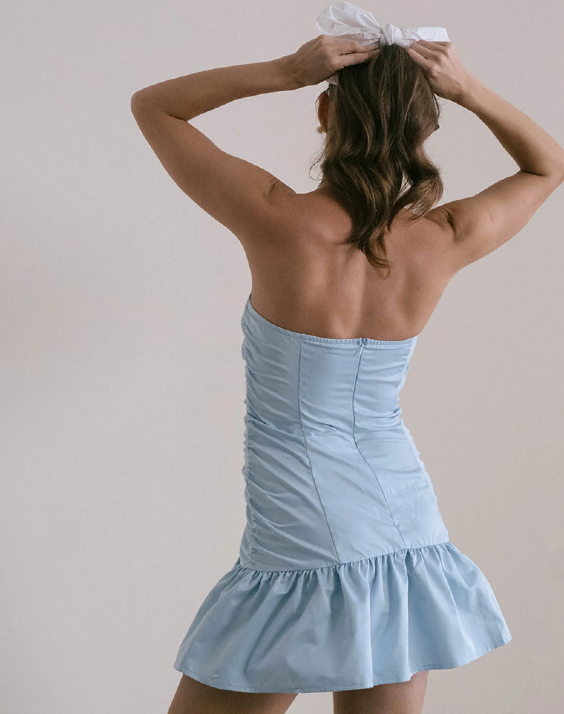 Motel Rocks Bandeau Dresses | Bodycon Dresses-Okapi Mini Dress in Powder Blue