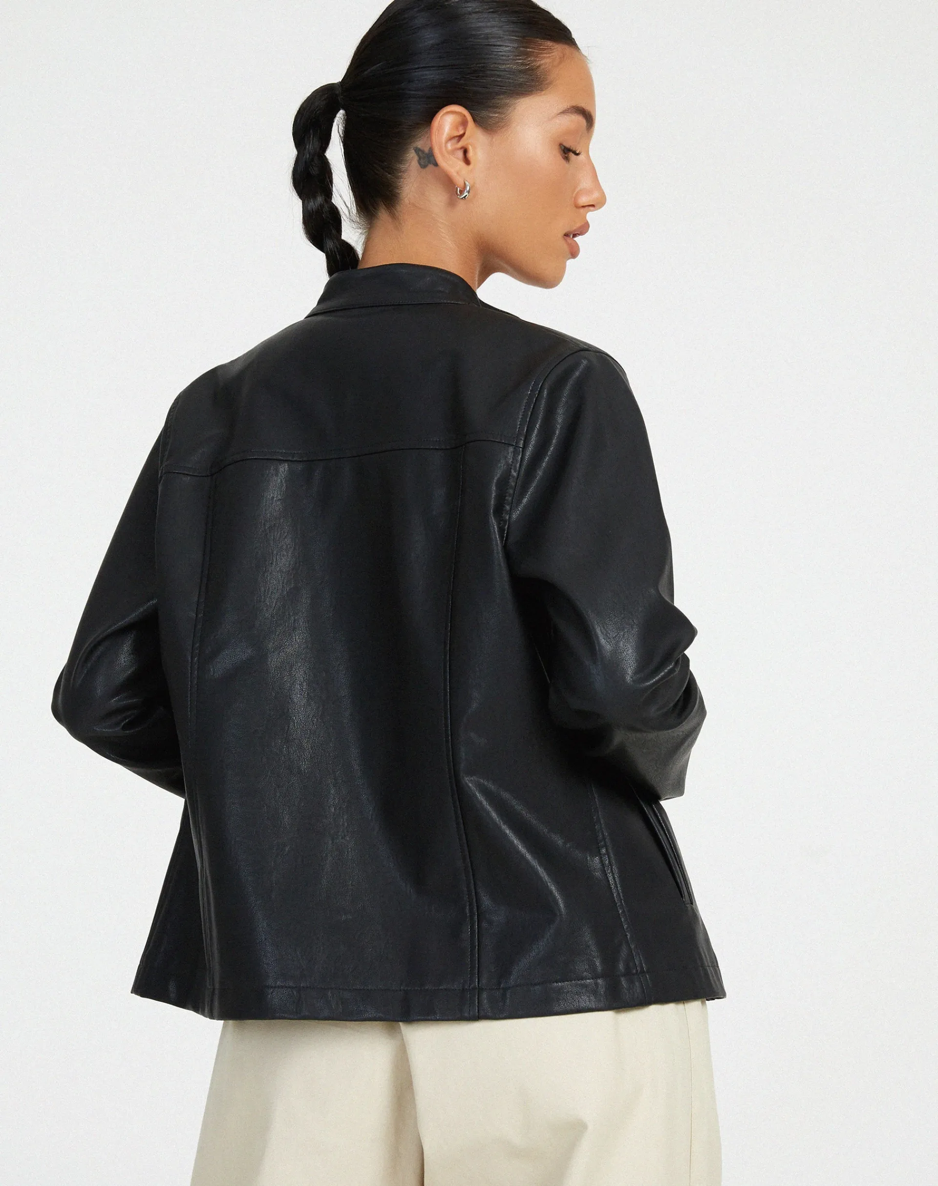 Motel Rocks Pu Jackets | Jackets-Olivia Jacket in PU Black PUBlack