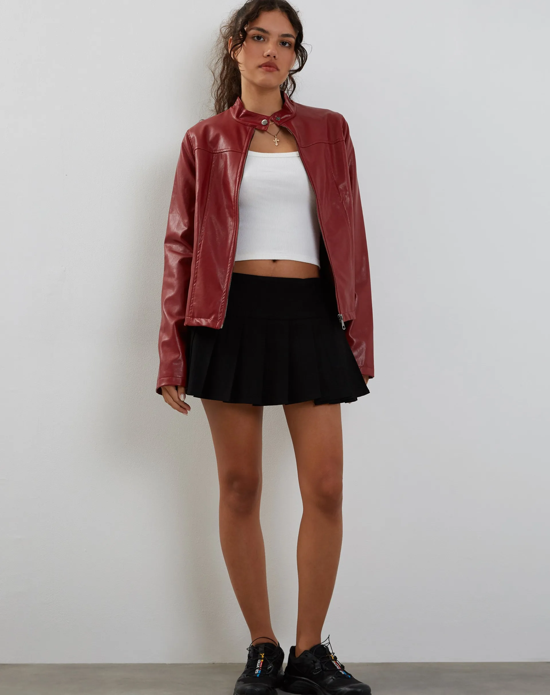 Motel Rocks Pu Jackets | Jackets-Olivia Jacket in PU Blood Red PUBloodRed
