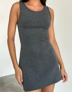 Motel Rocks Basics | Day Dresses-Onami Mini Dress in Grey