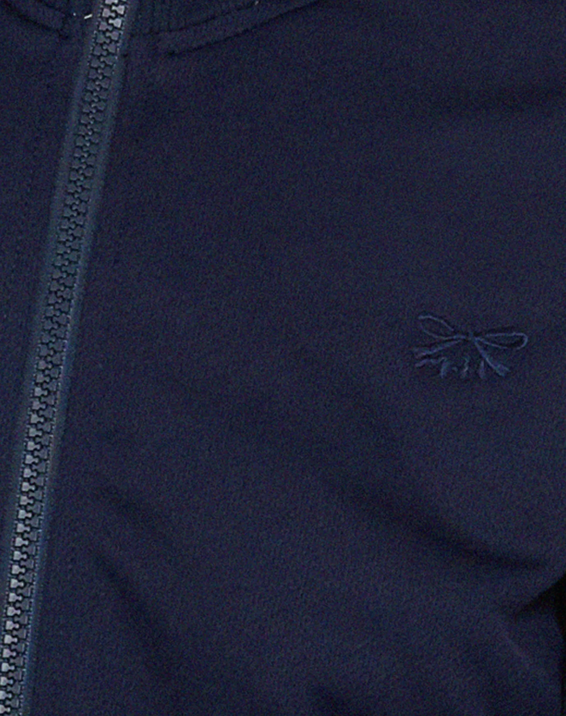 Motel Rocks Jumpers-Orion Zip Up Jumper in Navy with White Stripes and M Embroidery