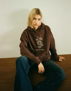 Motel Rocks Hoodies & Sweatshirts | Loungewear-Oversize Hoodie in Deep Mahogany with See You Next Tuesday Print DeepMahoganywithSeeYouNextTuesdayPrint