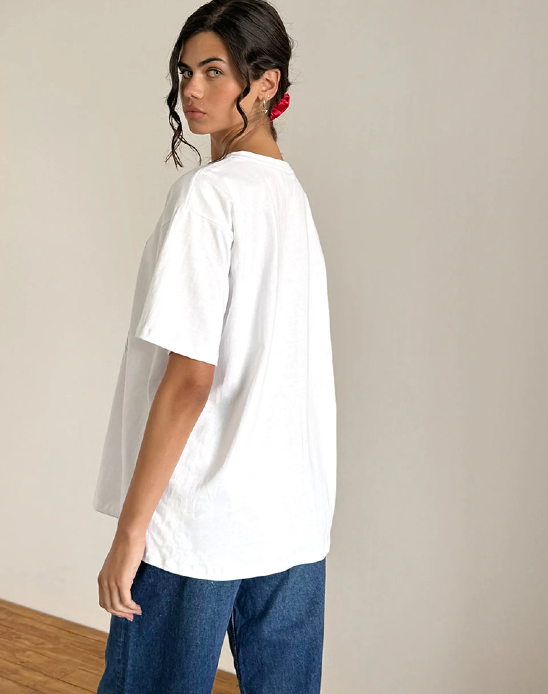 Motel Rocks Tees-Oversized Basic Tee in Riomaggiore Italy White RiomaggioreItalyWhite