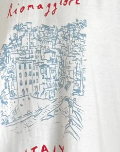 Motel Rocks Tees-Oversized Basic Tee in Riomaggiore Italy White RiomaggioreItalyWhite