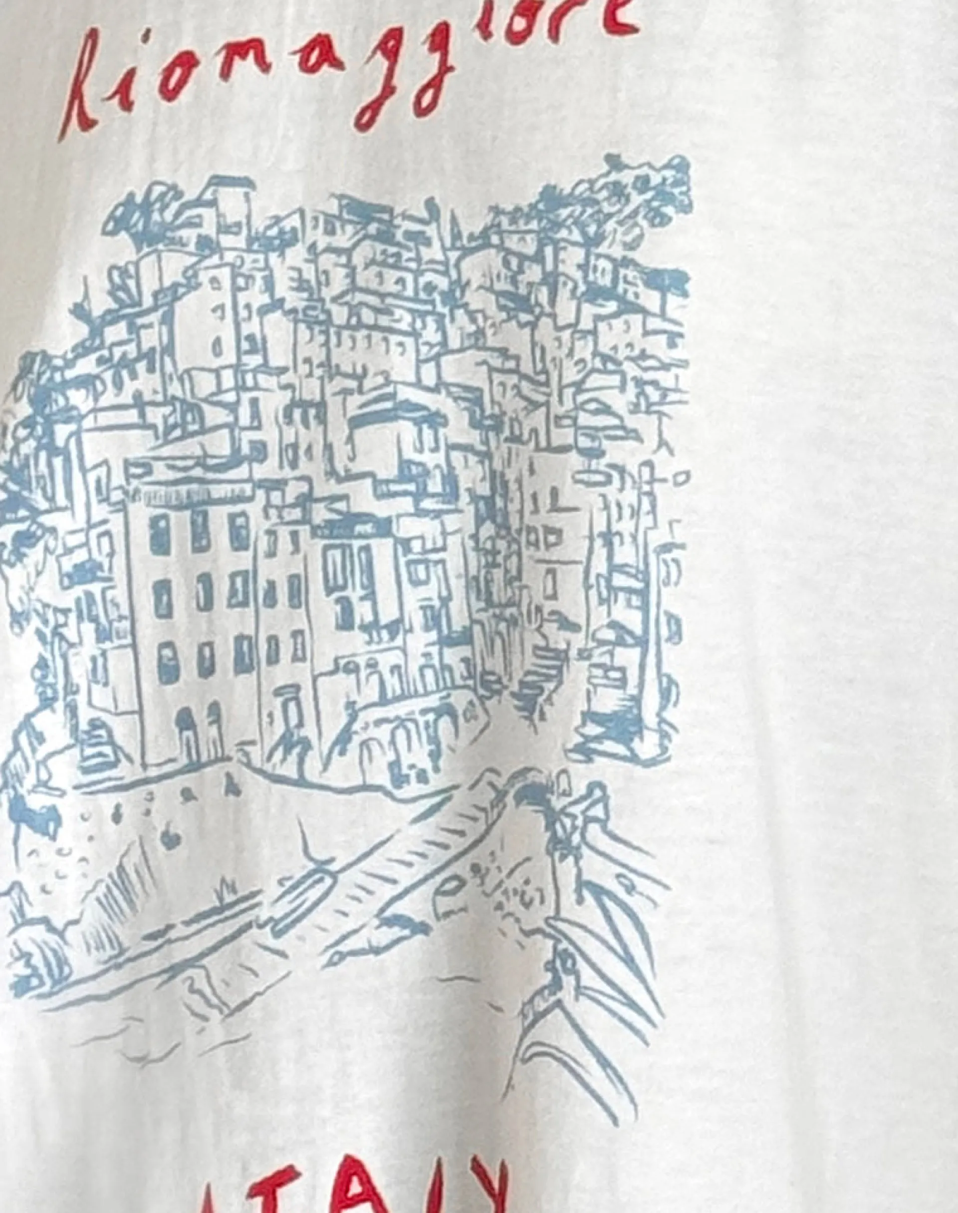 Motel Rocks Tees-Oversized Basic Tee in Riomaggiore Italy White RiomaggioreItalyWhite