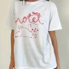 Motel Rocks Printed Tops | Tees-Oversized Basic Tee in White with Kitty WhitewithKitty