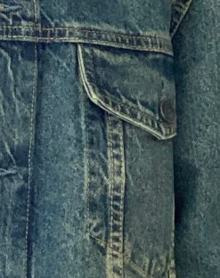 Motel Rocks Basics-Oversized Denim Jacket in Brown Blue Acid BrownBlueAcid
