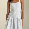 Motel Rocks Printed Dresses | Day Dresses-Panja Mini Dress in Small Stripe Vertical Grey