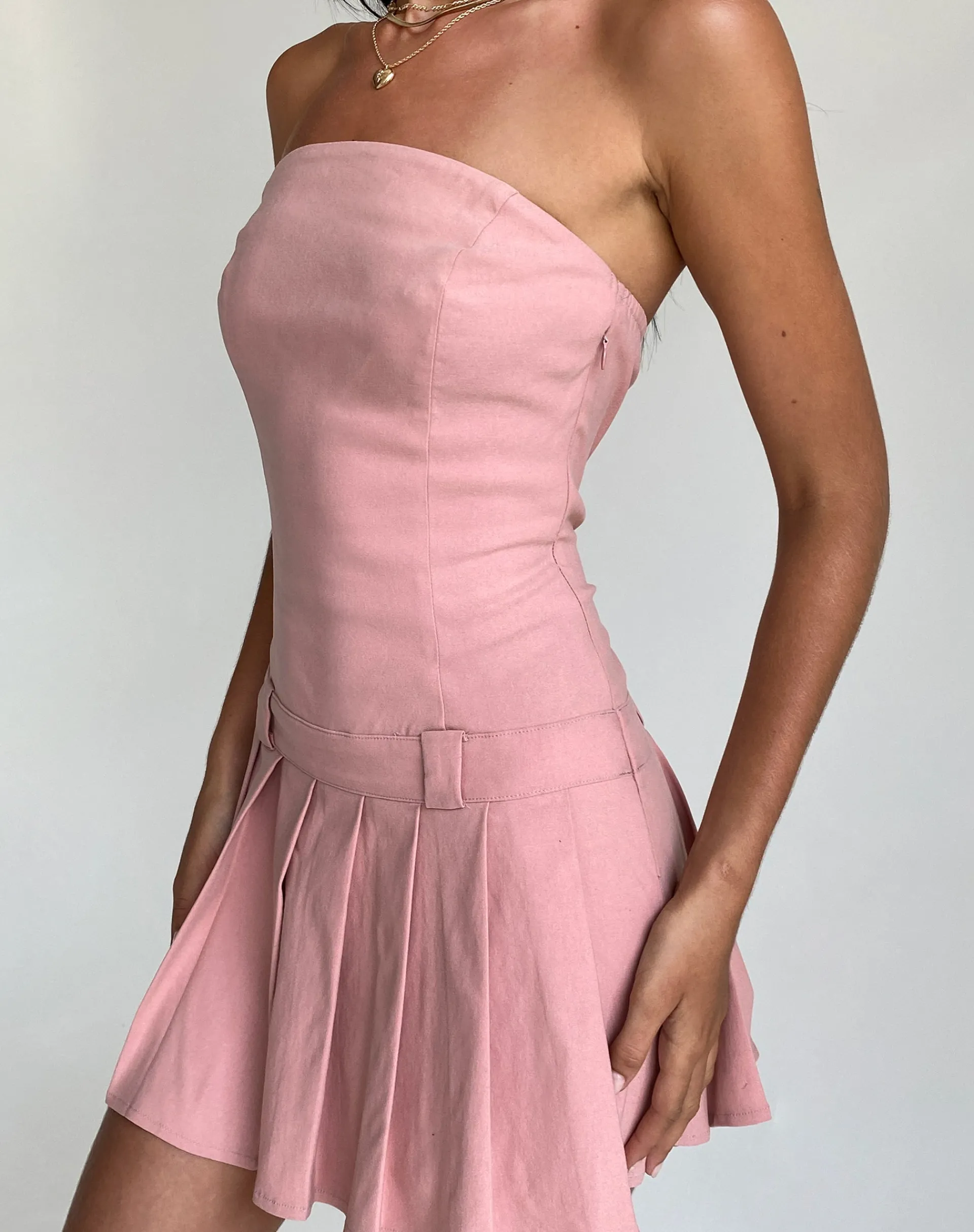 Motel Rocks Bodycon Dresses | Party Dresses-Payoda Bandeau Mini Dress in Pink