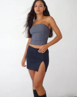 Motel Rocks Basics | Mini Skirts-Pelma Mini Skirt in Twill Black TwillBlack