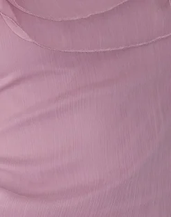 Motel Rocks Going Out Tops-Piro Ruffle Longline Top in Light Plum lightplum
