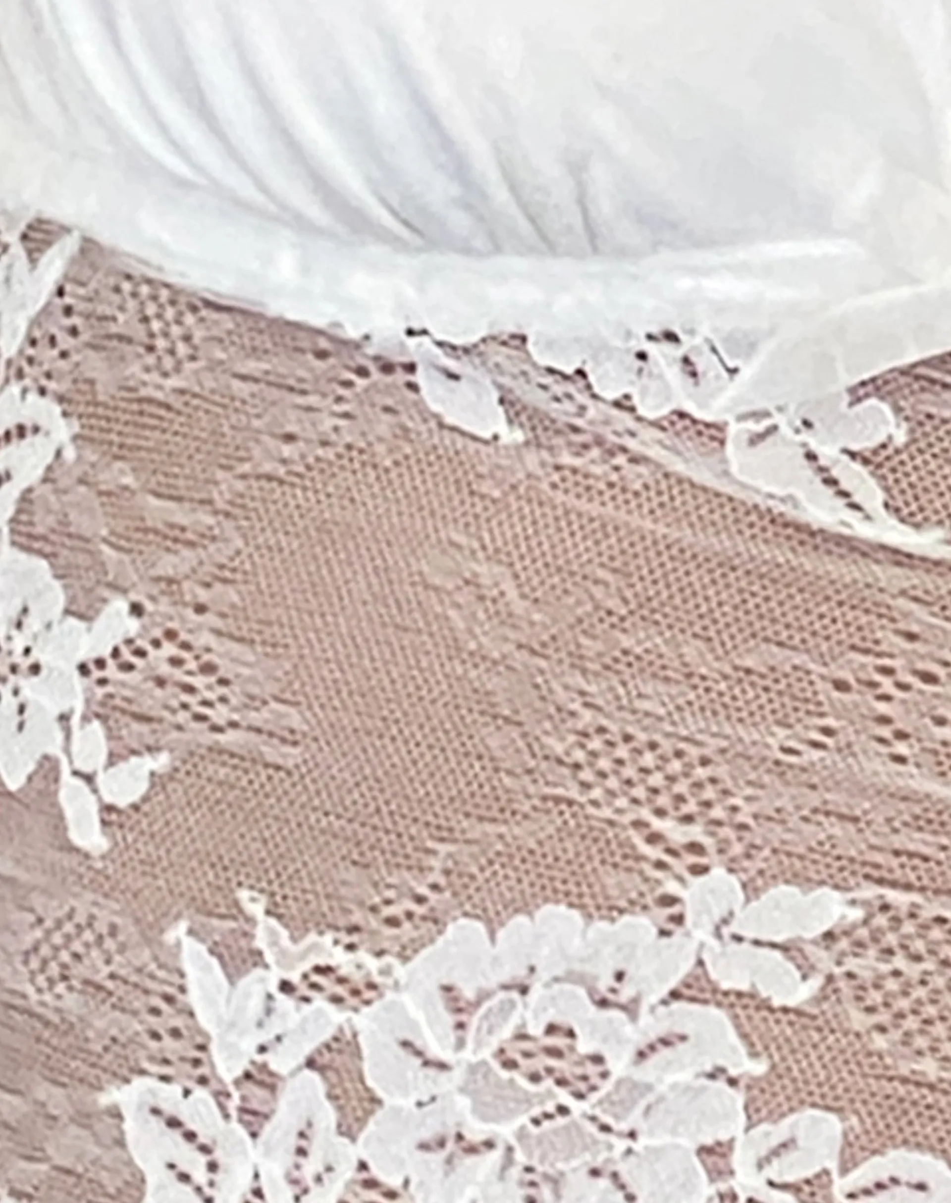 Motel Rocks Lace Tops-Prili Plunge Top in Lace Ivory LaceIvory
