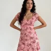 Motel Rocks Printed Dresses | Day Dresses-Prinsa Dress in Pink Lace Floral Bloom PinkLaceFloralBloom