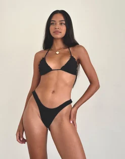 Motel Rocks Swimwear-Pumyla Bikini Top in Broderie Black BroderieBlack