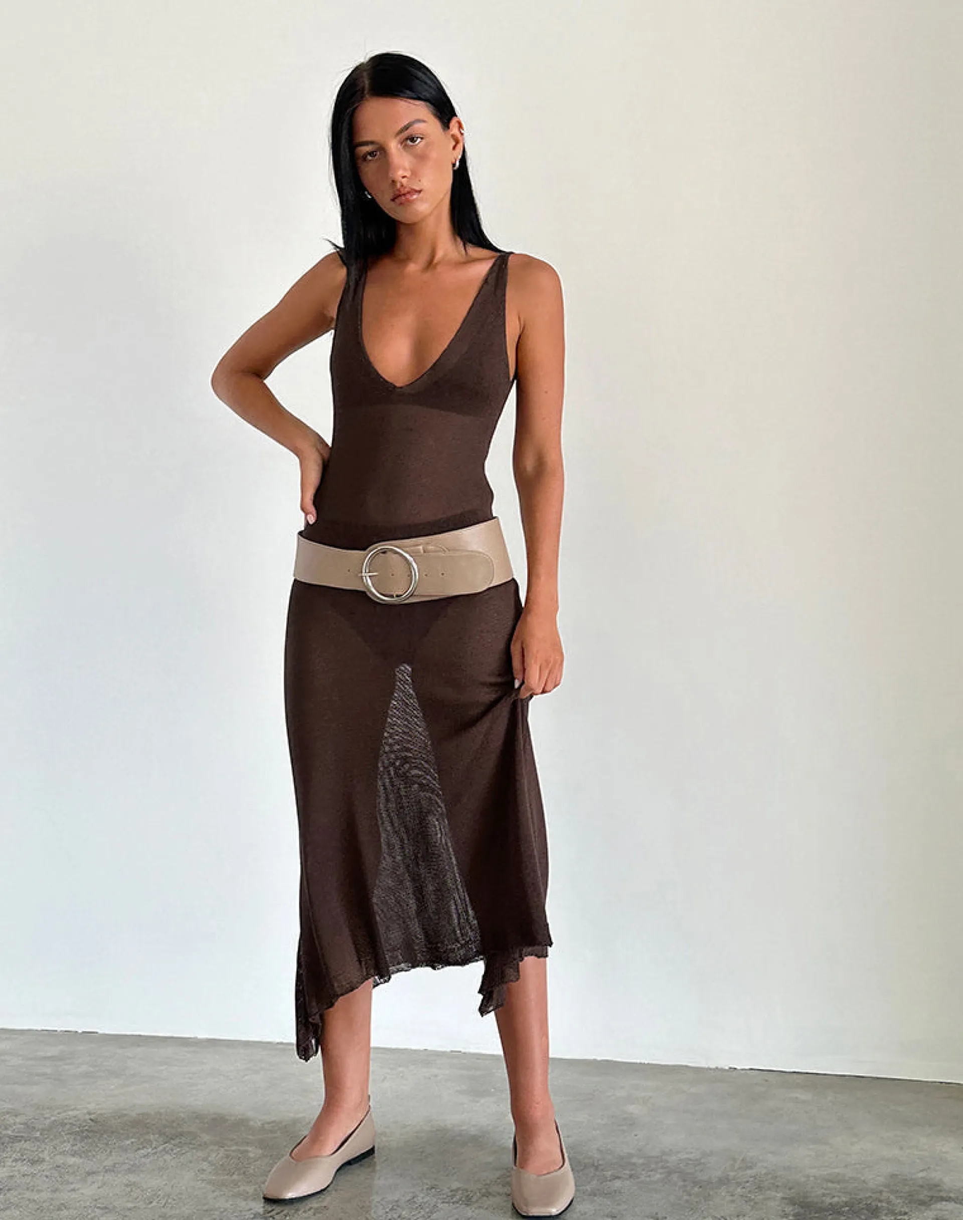 Motel Rocks Maxi Dresses-Rabindra Maxi Dress in Brown