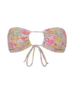 Motel Rocks Swimwear-Racola Bikini Top in Pink Abstract Floral Swim PinkAbstractFloralSwim