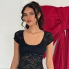 Motel Rocks Lace Tops-Rada Top in Lace Black LaceBlack