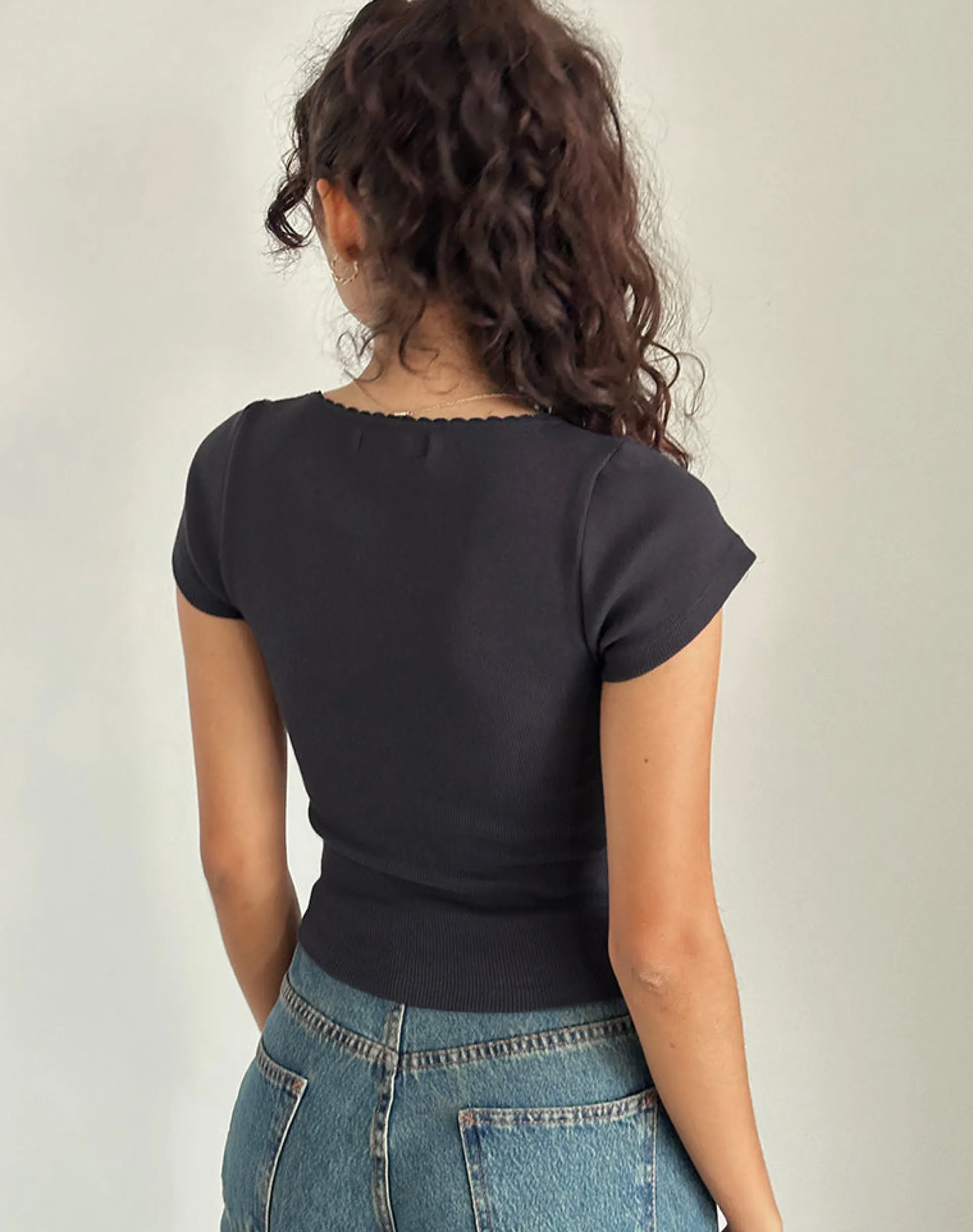 Motel Rocks Basics | Basic Tops-Rada Top in Rib Ocean Storm RibOceanStorm
