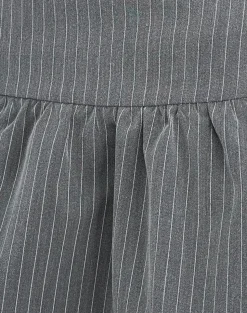 Motel Rocks A Line Skirts | Mini Skirts-Raffita Mini Skirt in Pinstripe Grey PinstripeGrey
