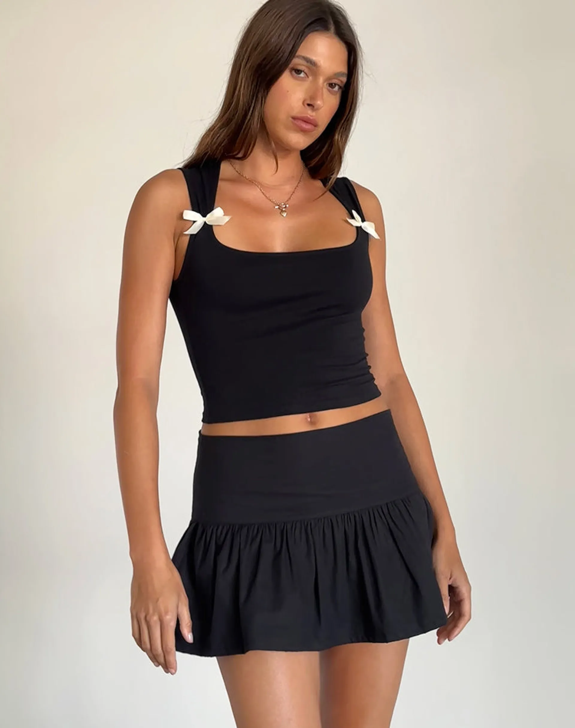 Motel Rocks Tailoring | A Line Skirts-Raffita Skirt in Black