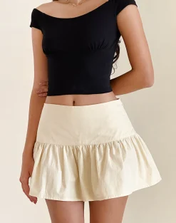 Motel Rocks A Line Skirts | Mini Skirts-Raffita Skirt in Ecru