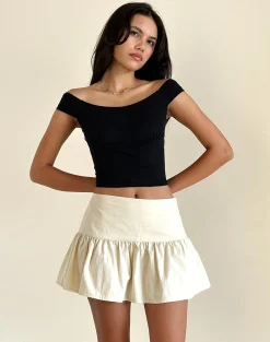 Motel Rocks A Line Skirts | Mini Skirts-Raffita Skirt in Ecru