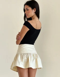 Motel Rocks A Line Skirts | Mini Skirts-Raffita Skirt in Ecru
