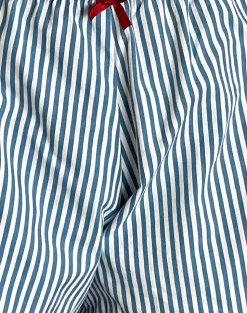 Motel Rocks Loungewear | Co-Ords-Rata Shorts in Blue Small Vertical Stripe