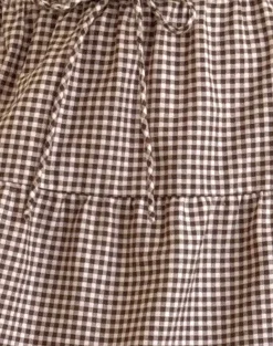 Motel Rocks Printed Skirts | Midi Skirts-Reef Midi Skirt in Mini Gingham Brown