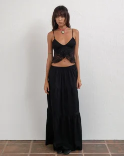 Motel Rocks Maxi Skirts-Remax Maxi Skirt in Black