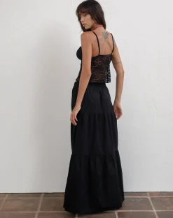 Motel Rocks Maxi Skirts-Remax Maxi Skirt in Black