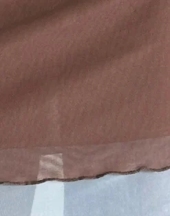 Motel Rocks Day Dresses | Bodycon Dresses-Ren Mini Dress in Mesh Brown with Light Blue