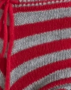 Motel Rocks Co-Ords-Renha Hot Pants in Red and Grey Stripe