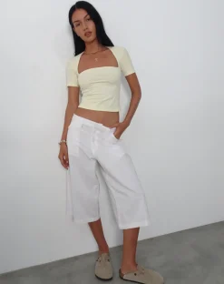 Motel Rocks Basic Tops | Crop Tops-Requa Crop Top in Buttermilk
