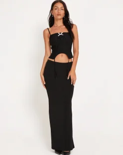 Motel Rocks Basics | Basic Tops-Revonda Corset Top in Black